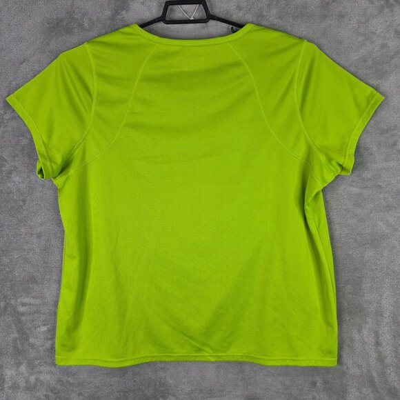 Womens Xersion Green Shirt V Neck Short Sleeve 100% Polyester Size 2X - Picture 7 of 10